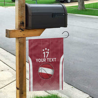 Latvia Basketball Custom Garden Flag Red Latvian Pattern