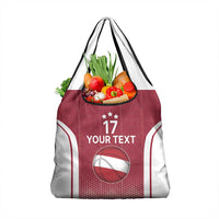 Latvia Basketball Custom Grocery Bag Red Latvian Pattern