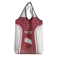 Latvia Basketball Custom Grocery Bag Red Latvian Pattern