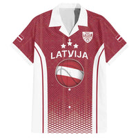 Latvia Basketball Custom Hawaiian Shirt Red Latvian Pattern