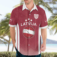 Latvia Basketball Custom Hawaiian Shirt Red Latvian Pattern