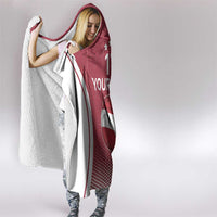 Latvia Basketball Custom Hooded Blanket Red Latvian Pattern