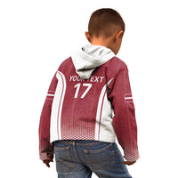 Latvia Basketball Custom Kid Hoodie Red Latvian Pattern