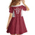 Latvia Basketball Custom Kid Short Sleeve Dress Red Latvian Pattern