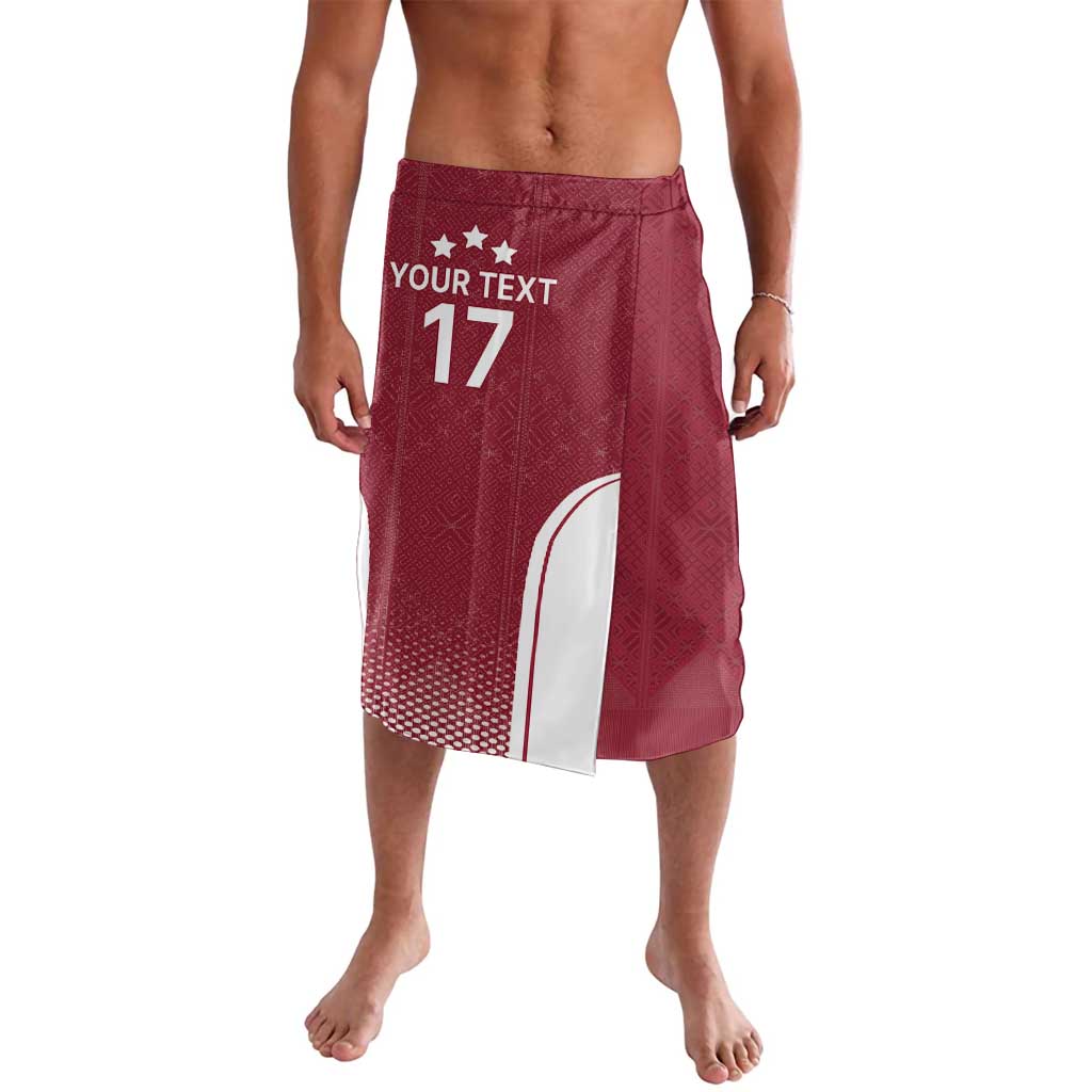 Latvia Basketball Custom Lavalava Red Latvian Pattern