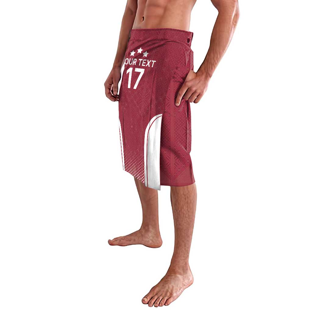 Latvia Basketball Custom Lavalava Red Latvian Pattern