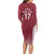 Latvia Basketball Custom Long Sleeve Bodycon Dress Red Latvian Pattern