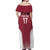 Latvia Basketball Custom Off Shoulder Maxi Dress Red Latvian Pattern