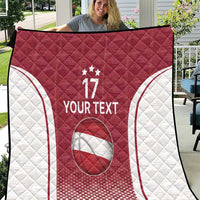 Latvia Basketball Custom Quilt Red Latvian Pattern
