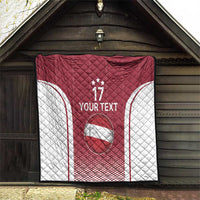 Latvia Basketball Custom Quilt Red Latvian Pattern
