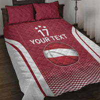 Latvia Basketball Custom Quilt Bed Set Red Latvian Pattern