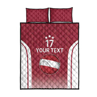Latvia Basketball Custom Quilt Bed Set Red Latvian Pattern