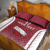Latvia Basketball Custom Quilt Bed Set Red Latvian Pattern