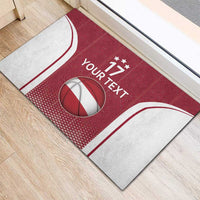 Latvia Basketball Custom Rubber Doormat Red Latvian Pattern