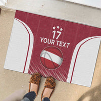 Latvia Basketball Custom Rubber Doormat Red Latvian Pattern