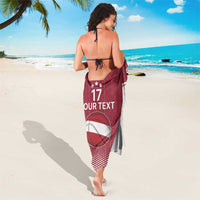 Latvia Basketball Custom Sarong Red Latvian Pattern