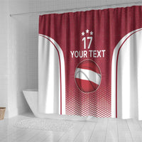 Latvia Basketball Custom Shower Curtain Red Latvian Pattern