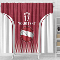 Latvia Basketball Custom Shower Curtain Red Latvian Pattern