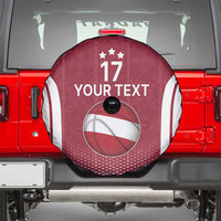 Latvia Basketball Custom Spare Tire Cover Red Latvian Pattern