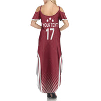 Latvia Basketball Custom Summer Maxi Dress Red Latvian Pattern