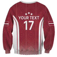 Latvia Basketball Custom Sweatshirt Red Latvian Pattern