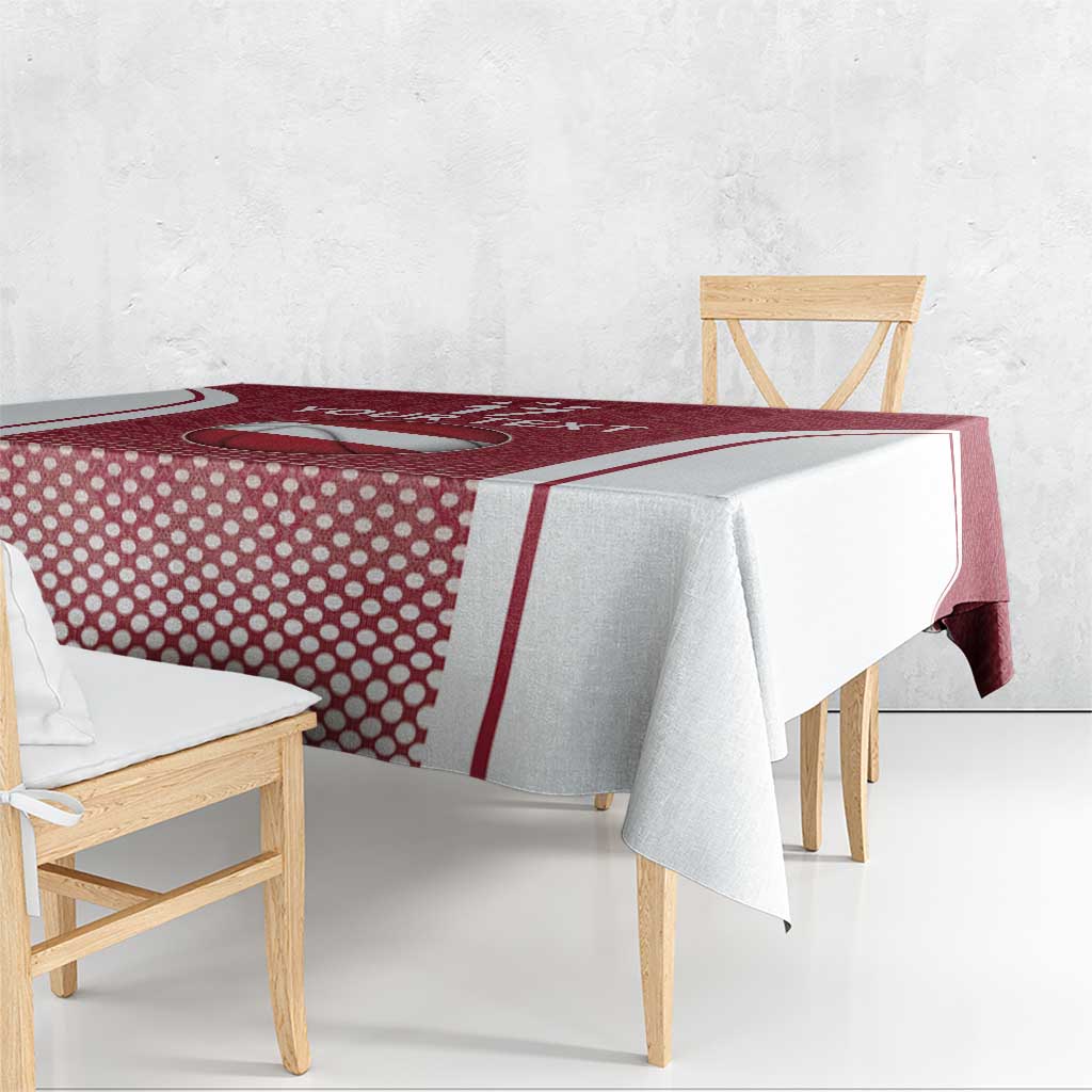 Latvia Basketball Custom Tablecloth Red Latvian Pattern