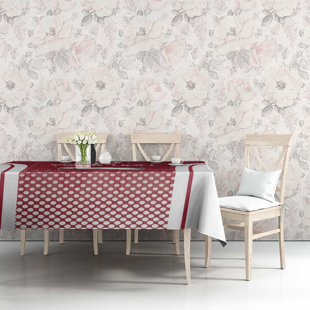 Latvia Basketball Custom Tablecloth Red Latvian Pattern