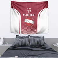 Latvia Basketball Custom Tapestry Red Latvian Pattern
