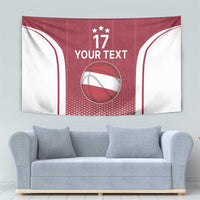 Latvia Basketball Custom Tapestry Red Latvian Pattern