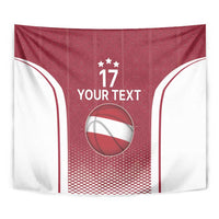 Latvia Basketball Custom Tapestry Red Latvian Pattern
