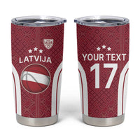 Latvia Basketball Custom Tumbler Cup Red Latvian Pattern