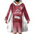 Latvia Basketball Custom Wearable Blanket Hoodie Red Latvian Pattern