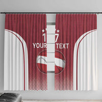 Latvia Basketball Custom Window Curtain Red Latvian Pattern