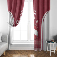 Latvia Basketball Custom Window Curtain Red Latvian Pattern