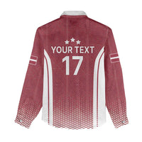 Latvia Basketball Custom Women Casual Shirt Red Latvian Pattern