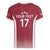 Latvia Basketball Custom Women V-Neck T-Shirt Red Latvian Pattern