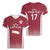 Latvia Basketball Custom Women V-Neck T-Shirt Red Latvian Pattern