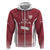 Latvia Basketball Custom Zip Hoodie Red Latvian Pattern