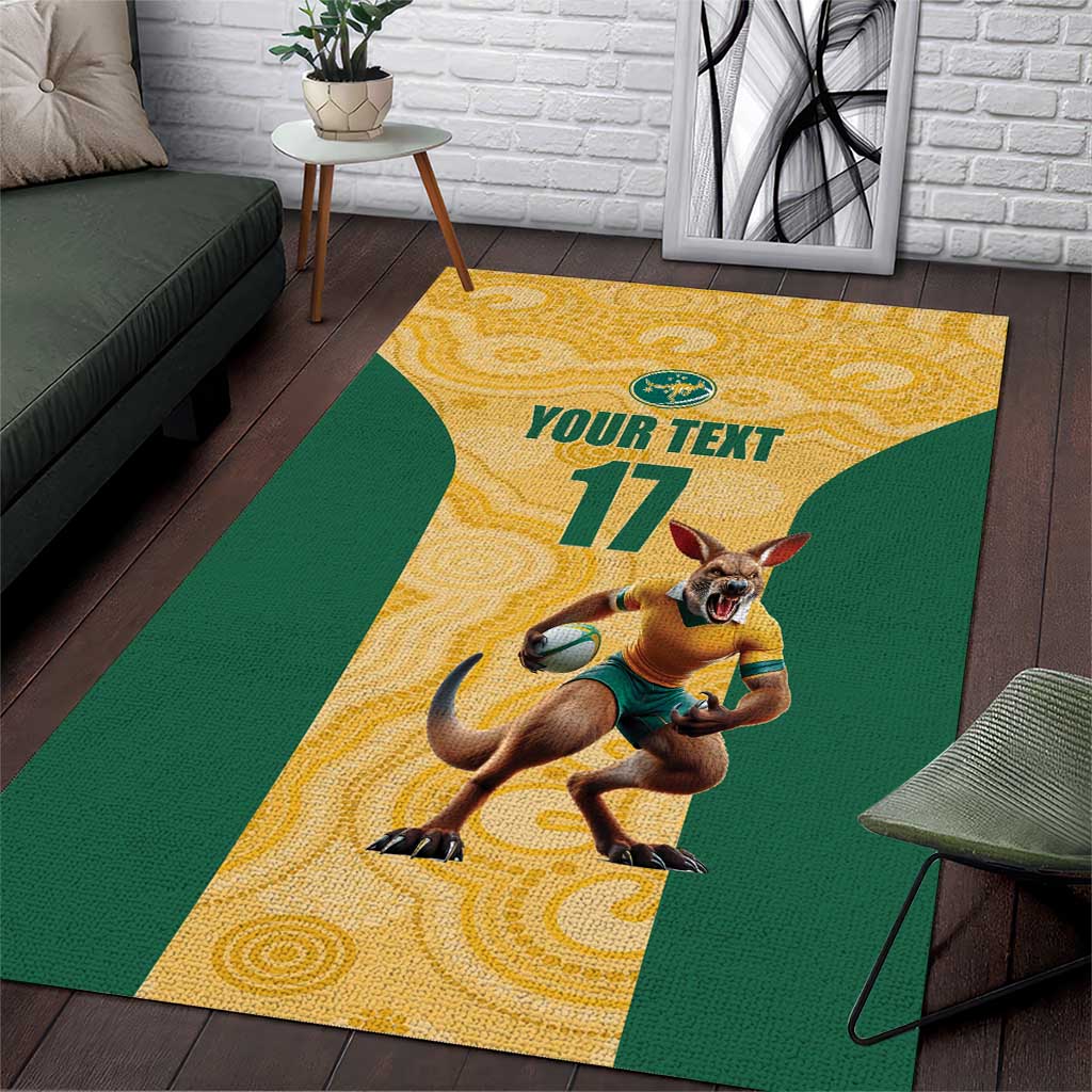 Custom Australia Rugby Area Rug Kangaroo Mascot