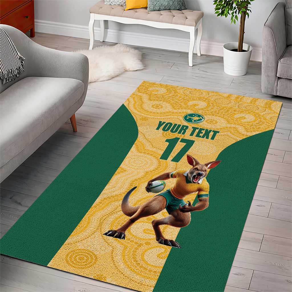 Custom Australia Rugby Area Rug Kangaroo Mascot