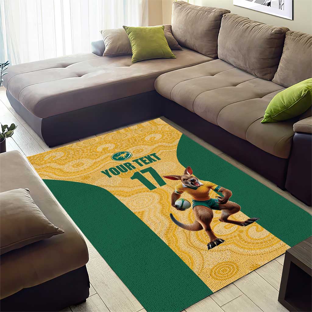 Custom Australia Rugby Area Rug Kangaroo Mascot