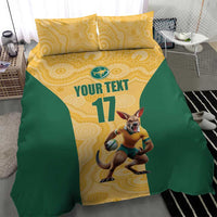 Custom Australia Rugby Bedding Set Kangaroo Mascot