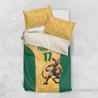 Custom Australia Rugby Bedding Set Kangaroo Mascot