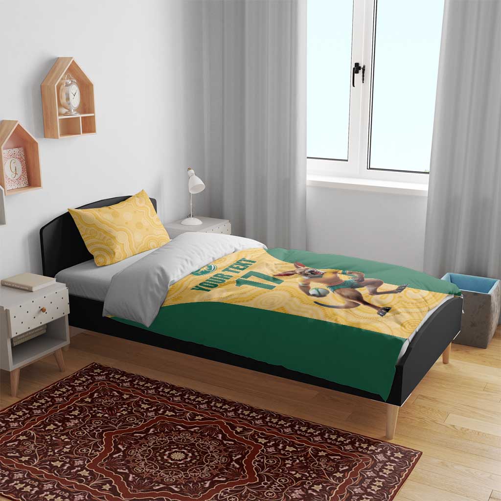 Custom Australia Rugby Bedding Set Kangaroo Mascot