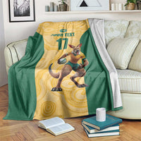 Custom Australia Rugby Blanket Kangaroo Mascot