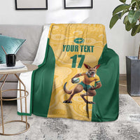 Custom Australia Rugby Blanket Kangaroo Mascot