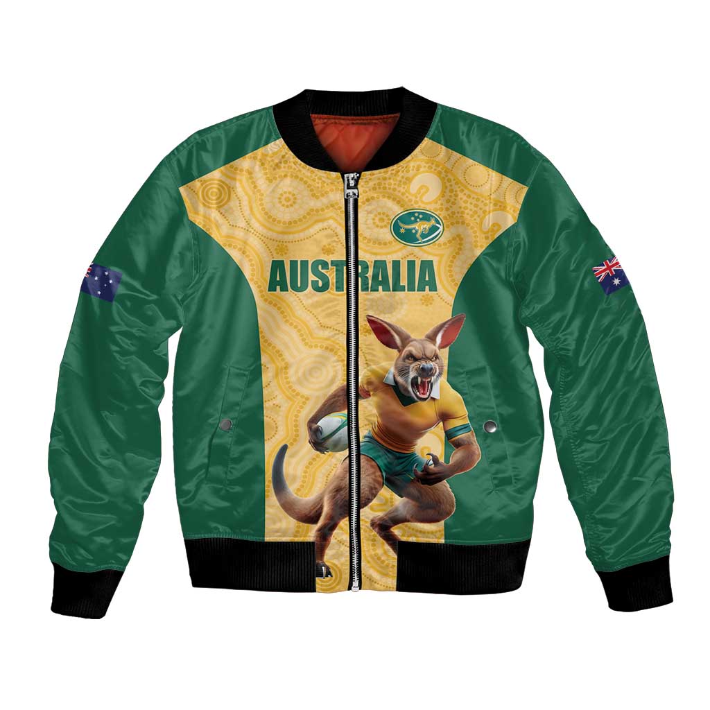 Custom Australia Rugby Bomber Jacket Kangaroo Mascot