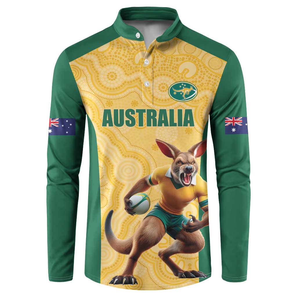 Custom Australia Rugby Button Sweatshirt Kangaroo Mascot