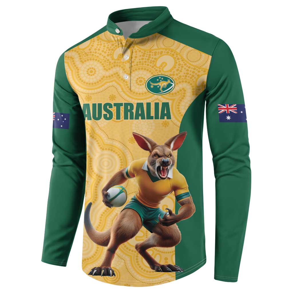 Custom Australia Rugby Button Sweatshirt Kangaroo Mascot