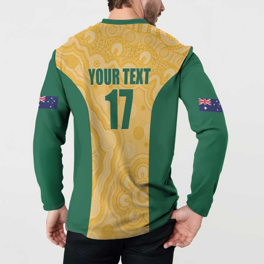 Custom Australia Rugby Button Sweatshirt Kangaroo Mascot